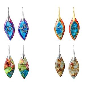 Handmade Polished Lightweight Stone Earrings